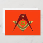 神社、フリーメイソンへの招待 招待状 (正面/裏面)