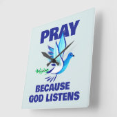 神祈が聞! スクエア壁時計 (傾斜)