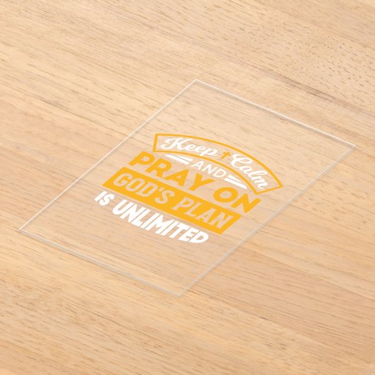 神祈の無制限の計画に基づいて信頼し、信頼する アクリル招待状 (レイダウン)