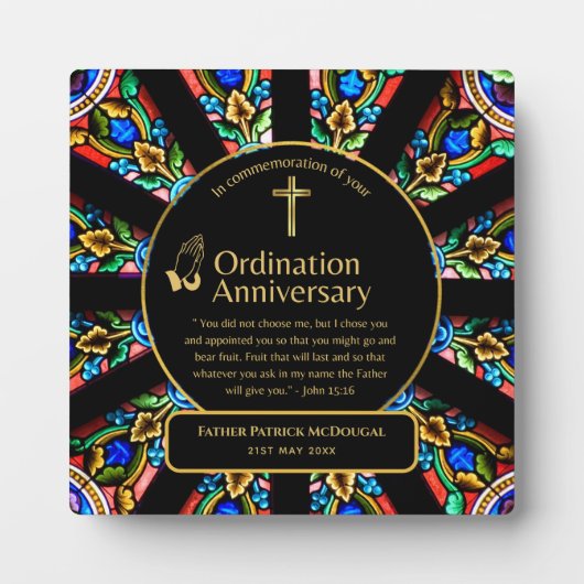 神祭司贈答牧師デアコン調整カスタム フォトプラーク (正面)