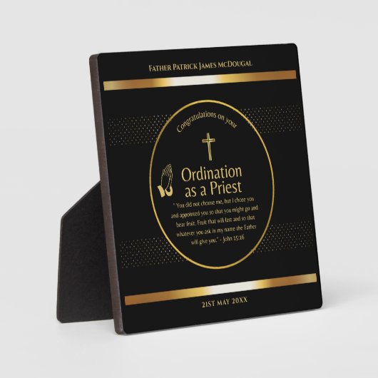 神祭司贈答牧師デアコン調整カスタム フォトプラーク (正面)