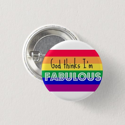 "神私をですゲイプライドのすばらしい"はバッジ考えます 缶バッジ (正面&裏面)