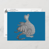 神秘とファンタジーの生き物のかわいい灰色の竜 ポストカード (正面/裏面)