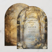 神秘に満ちた森の小径のウェディング招待状 招待状 (正面/裏面)