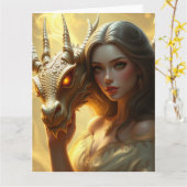 神秘のドラゴンアート カード (黄色い花)