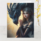 神秘のドラゴンアート カード (黄色い花)