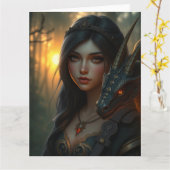 神秘のドラゴンアート カード (黄色い花)