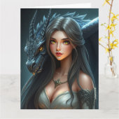 神秘のドラゴンアート カード (黄色い花)