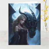 神秘のドラゴンアート カード (黄色い花)