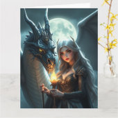 神秘のドラゴンアート カード (黄色い花)