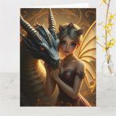 神秘のドラゴンアート カード (黄色い花)