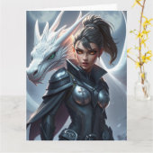 神秘のドラゴンアート カード (黄色い花)