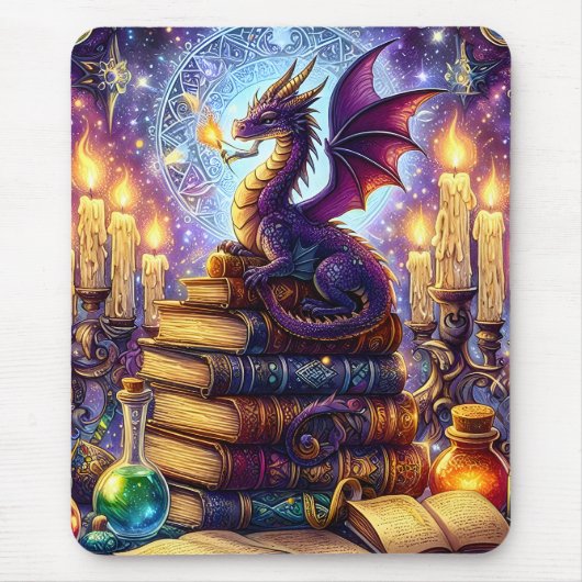 神秘のドラゴン ウィザード ブックス マウスパッド (正面)