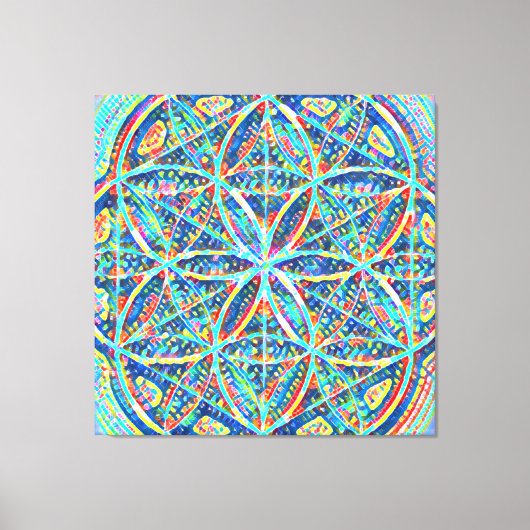 神秘のブループリント | Tile Mosaic, Seed of Life キャンバスプリント (正面)