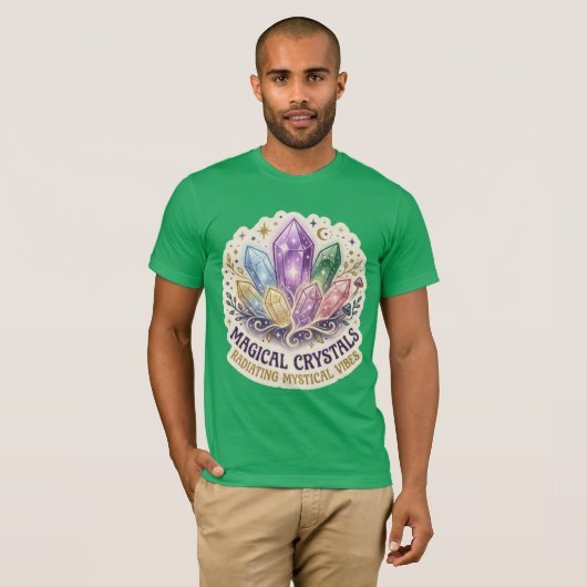 神秘のプリズム | 魔法のクリスタルクラスターグラフ Tシャツ (正面フル)