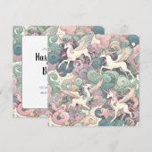 神秘の優雅さ: パステル麒麟のささやき 招待状 (正面/裏面)