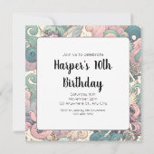 神秘の優雅さ: パステル麒麟のささやき 招待状 (裏面)