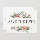 神秘の冬 | ウェディング セーブ・ザ・デート 案内ポストカード (正面/裏面)