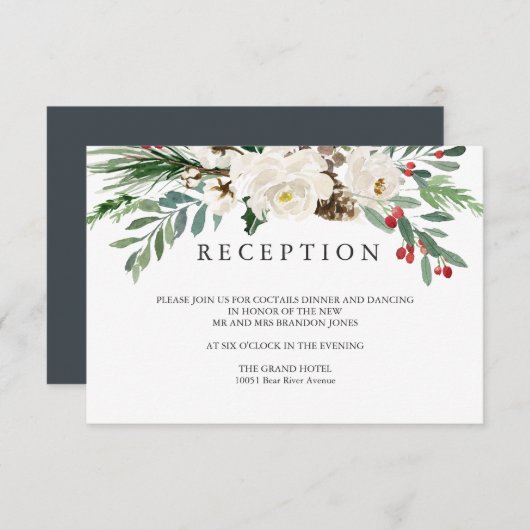 神秘の冬 | ウェディング  レセプション 封入 招待状 (正面/裏面)