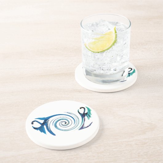 神秘の動物の青い竜 コースター (側面)