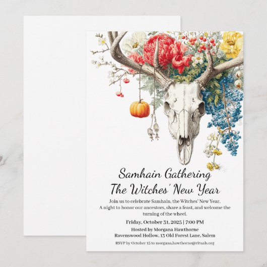 神秘の季節 | サムハイン  ウィッチの新年 招待状 (正面/裏面)