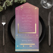 神秘の宝石ゴールデン・セレスチャル・サン・ムーン・スターズ オールインワン招待状