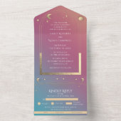 神秘の宝石ゴールデン・セレスチャル・サン・ムーン・スターズ オールインワン招待状 (内側)