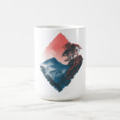 神秘の山 クリムゾン ムーン 禅アート コーヒーマグカップ (中央)