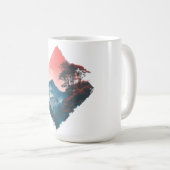 神秘の山 クリムゾン ムーン 禅アート コーヒーマグカップ (正面右)