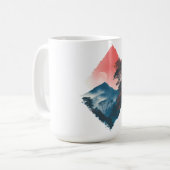 神秘の山 クリムゾン ムーン 禅アート コーヒーマグカップ (正面左)
