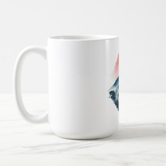 神秘の山 クリムゾン ムーン 禅アート コーヒーマグカップ (左)