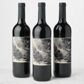 神秘の森と城のファンタジー作品 ワインラベル (ボトル)