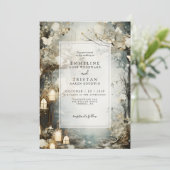 神秘の森のキャンドルライトウェディング招待状 招待状 (スタンド正面)