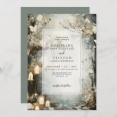 神秘の森のキャンドルライトウェディング招待状 招待状 (正面/裏面)