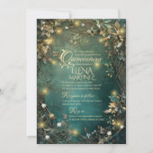 神秘の森のキンチャネラ エメラルドグリーン 招待状 (正面)