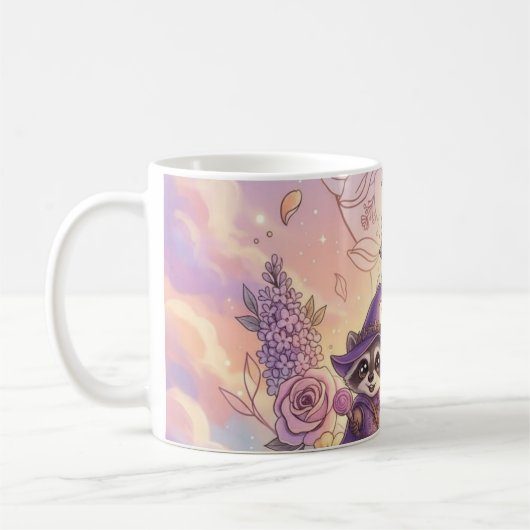 神秘の森の守護者たち & 黄金の花剣 ファンタジー コーヒーマグカップ (左)