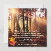 神秘の森の秋のポスト、または結婚式後の招待状 招待状 (正面)