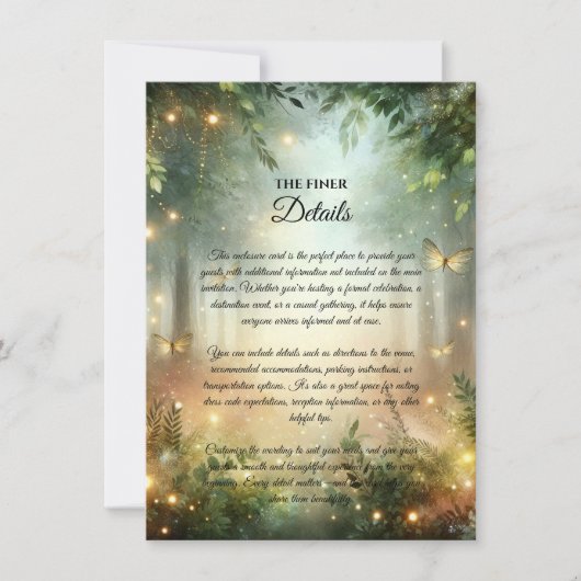 神秘の森の草原の魔法 招待状 (正面)