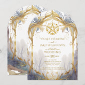 神秘の森へのポータルウェディング 招待状 (正面/裏面)