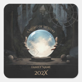 神秘の水晶玉の占い師 ハロウィン スクエアシール