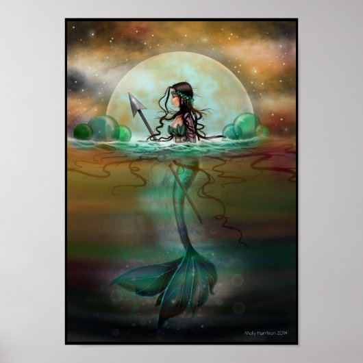 神秘の海の人魚 ファンタジーアート ポスター (正面)