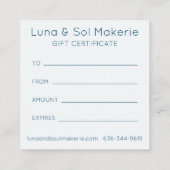 神秘の目 ローズ ヴィネ 魔法的 カスタム ギフト証明 スクエア名刺 (裏面)