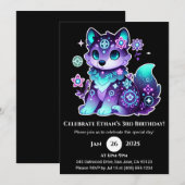 神秘の花狼の誕生日招待状 招待状 (正面/裏面)