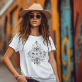 神秘の蛾と神聖な幾何学のグラフィック Tシャツ