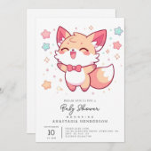 神秘キツネベビーシャワー 招待状 (正面/裏面)
