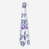 神秘ピンクティール（緑がかった色）ユニコーンシーホースの水色 ネクタイ (正面)