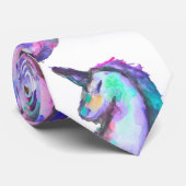 神秘ピンクティール（緑がかった色）ユニコーンシーホースの水色 ネクタイ (ロール)