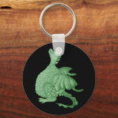 神秘ファンタジーの生き物かわいい緑の竜 キーホルダー (正面)