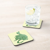 神秘ファンタジーの生き物かわいい緑の竜 コースター (右側)