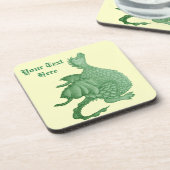 神秘ファンタジーの生き物かわいい緑の竜 コースター (左側)